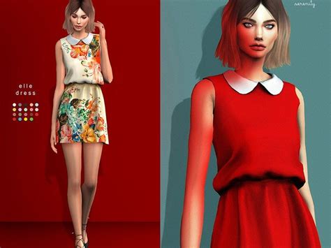 Elle Dress The Sims 4 Catalog Sims 4 Clothing Sims 4 Dresses Elle