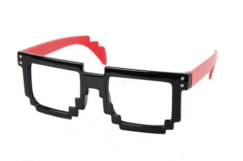 Pixel Glasses 8 Bit Geek Nerd Pixelated Sunglasses Fancy Dress Ebay