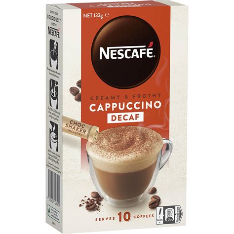 Nescafe Decaf Cappuccino Coffee Sachets 10 Pack Woolworths