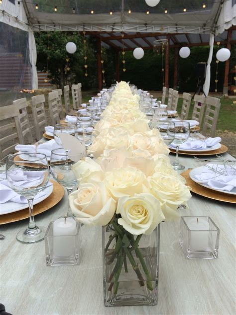 White Roses Table White Roses Table Decorations Decor