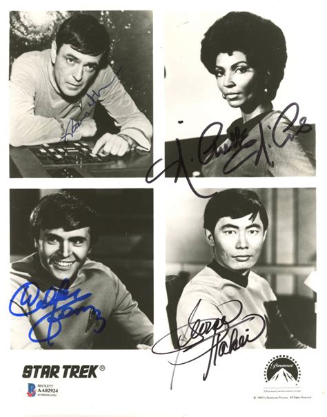 Star Trek 8x10 Photo Cast Signed By 4 With Walter Koenig George
