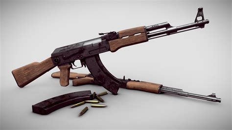 Ak 47 Automatic Rifle Downloadable Buy Royalty Free 3d Model By