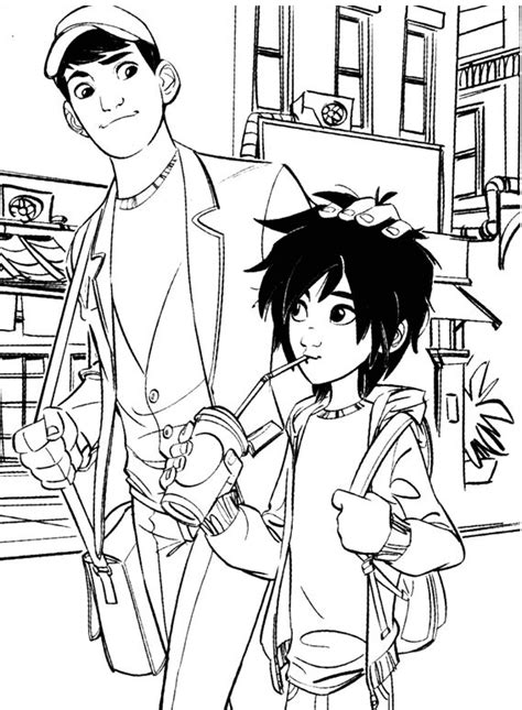 Tadashi And Hiro Coloring Page Free Printable Coloring Pages