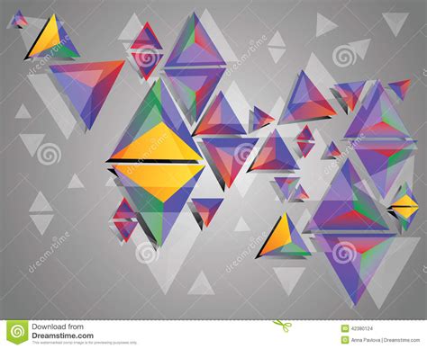 Colorful 3d Triangles Stock Vector Illustration Of Perspective 42380124