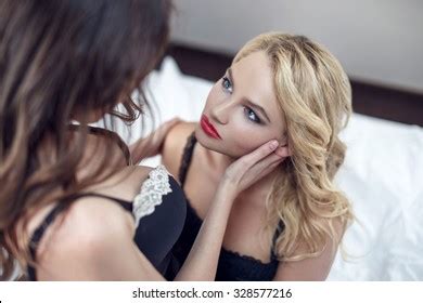 Sexy Lesbian Lovers Hotel Foreplay Stock Photo Shutterstock