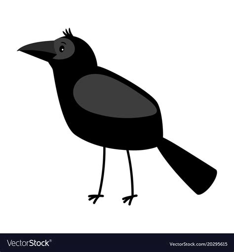 Raven Cartoon Bird Icon Royalty Free Vector Image
