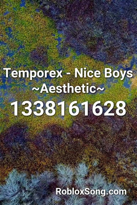 Use copy button to quickly get popular song codes. Temporex - Nice Boys ~aesthetic~ Roblox ID - Roblox Music ...