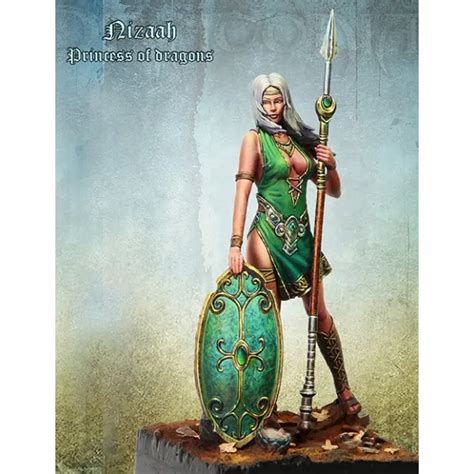 124 Scale 75mm Fantasy Female Warrior Unpainted Miniatures Resin Model