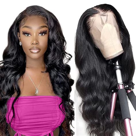 buy aliaurora lace front wigs human hair body wave 13x4 hd lace frontal wig pre plucked with