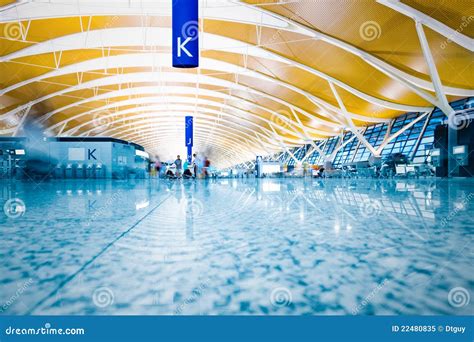 Walkway Of Airport Stock Image Image Of Blue Center 22480835