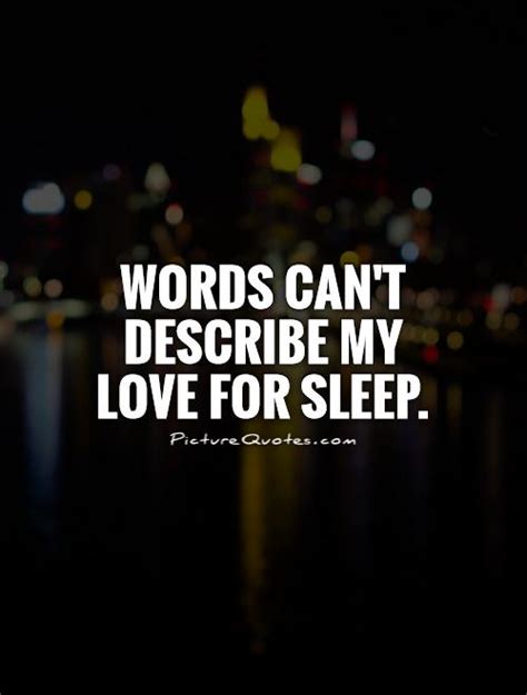 Words Cant Describe My Love For Sleep Picture Quotes