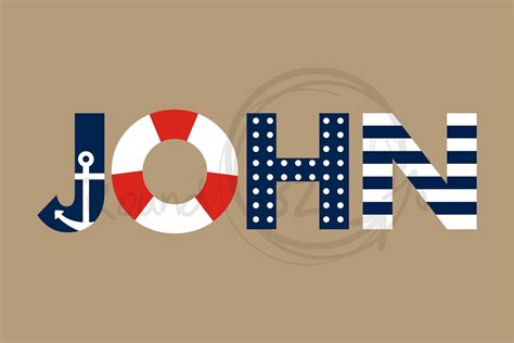 Personalized Nautical Wall Decal With Anchor Detail And Marine Accents