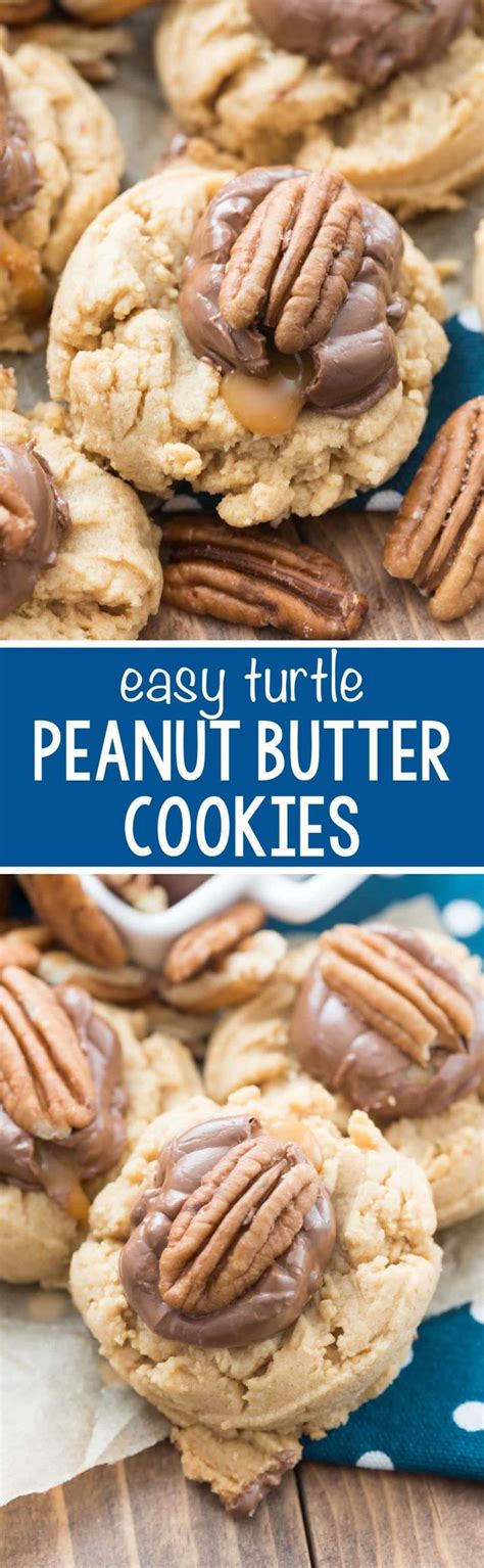 Turtle Peanut Butter Cookies Crazy For Crust Recipe Cookies