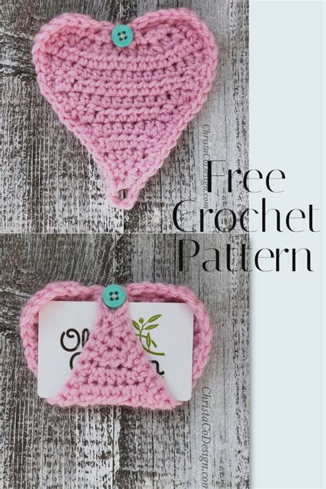Crochet Gift Card Holder Pattern Tutorial Heart Shaped For