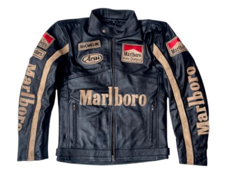 Men Vintage Marlboro Motorcycle Racing Leather Jacket