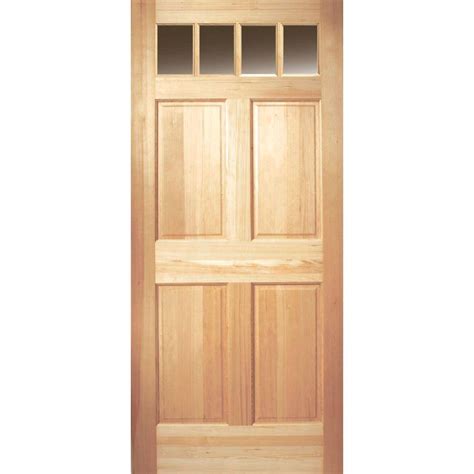 Masonite 36 In X 80 In 4 Lite 4 Panel Unfinished Fir Wood Front Door