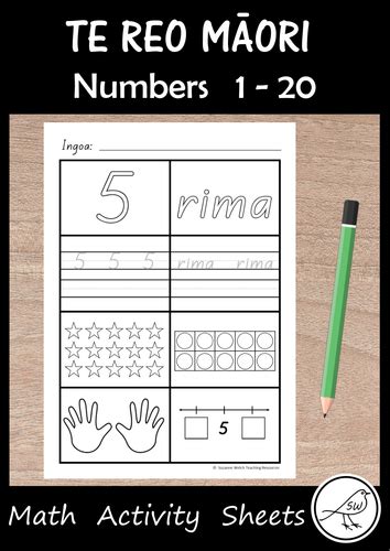 Te reo māori is a highly recommended language option for those who might work with māori people; Te Reo Māori - Math Activity Sheets - Numbers 1-20 | Teaching Resources