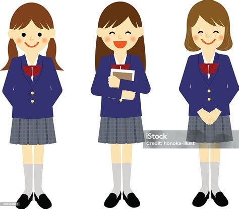 Uniformed School Girls Stock Illustration Download Image Now Child
