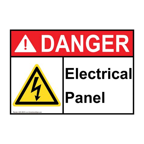 Ansi Electrical Panel Sign With Symbol Ade 28619