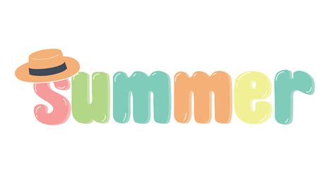 Summer Text Word In Bubble Style 9734795 Vector Art At Vecteezy