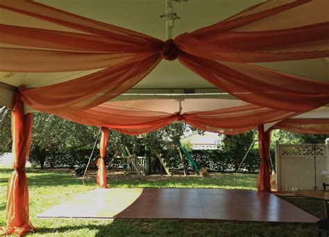 We love backyard weddings because they are all about you: Party People Event Decorating Company: Rust Tent Organza ...