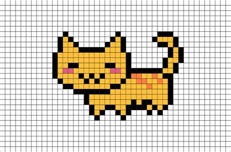 Pixel Art Grid Cat Sagekruwdelacruz