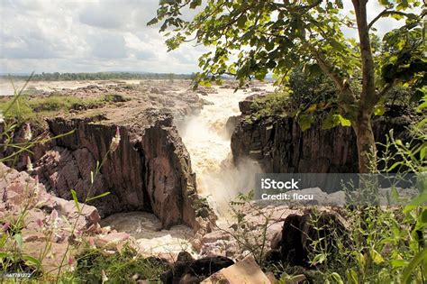 Raneh Waterfalls During Dry Season Khajuraho India Stock Photo