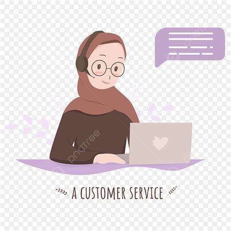 Gambar Wanita Muslim Atau Cewek Sebagai Layanan Pelanggan Mengenakan