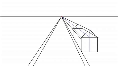 A group of 4 cubes in one point perspective drawing. How to draw a Peaked Roof house in one point perspective ...