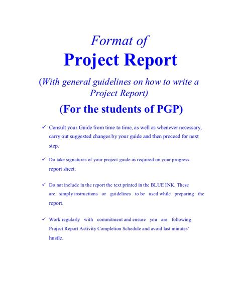 Project Report Format By Vishal