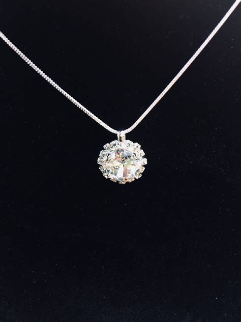 Swarovski Clear Crystal Solitaire Necklace Swarovski Clear Etsy