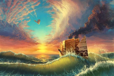 Wallpaper Sunlight Landscape Colorful Ship Digital