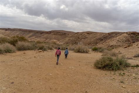 Child In Hiking Trek Of Israeli Desert Stock Photo Image Of Tourist