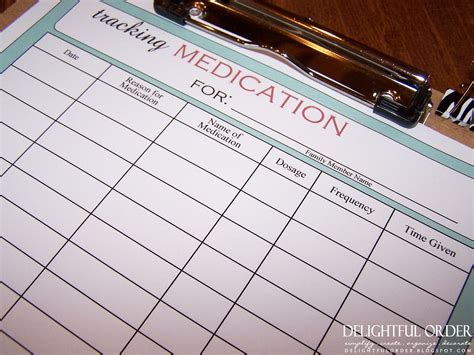Tracking Medication Chart Pdf Printable File Instant Digital