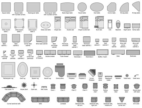 Design Elements Basic Furniture Floor Plan Symbols Floor Plan