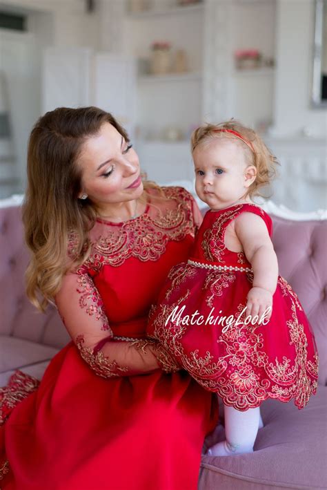 Mommy And Me Christmas Dresses Red Mother Daughter Matching Etsy