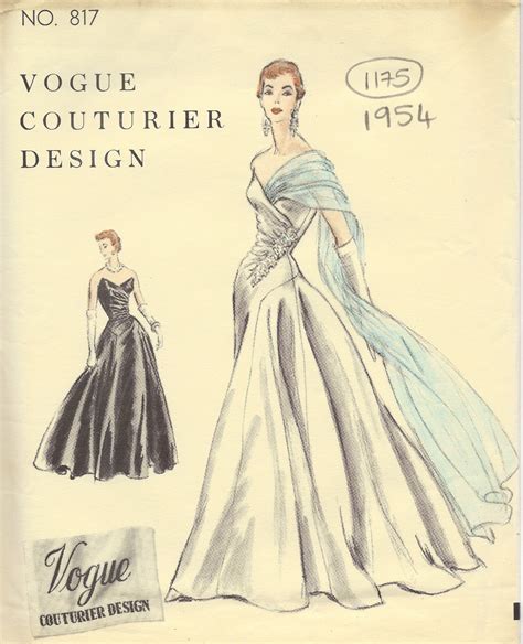 Ball Gown Sewing Patterns 1954 Vintage Vogue Sewing Pattern B32 Dress