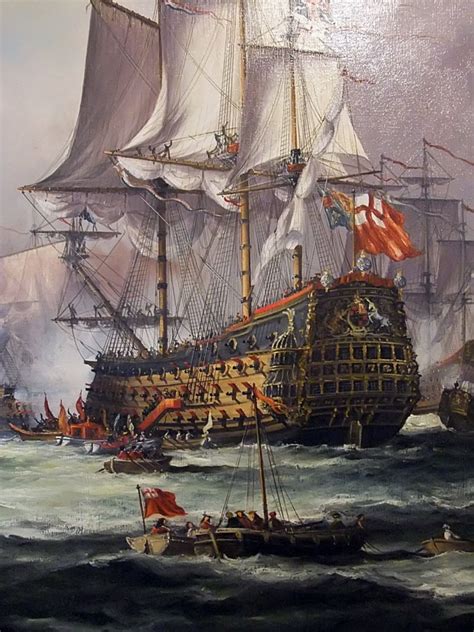 English King Charles Ii Receiving The Fleet After The Battle Of Sole