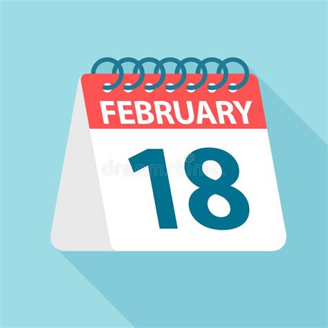 February 18 Day On The Calendar Stock Illustration Illustration Of