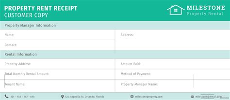 Rental Property Receipt Template