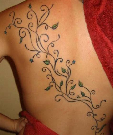 A long swirling vine with a few small flowers across the lower back region, or on the leg from the ankle to the calf, can look equally beautiful.another favorite area for placing a vine tattoo is the side, which provides a lot of space to create a large and elaborate tattoo. Vine Tattoos