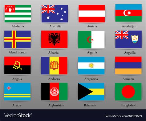 Flags All Countries World Part 1 Royalty Free Vector Image