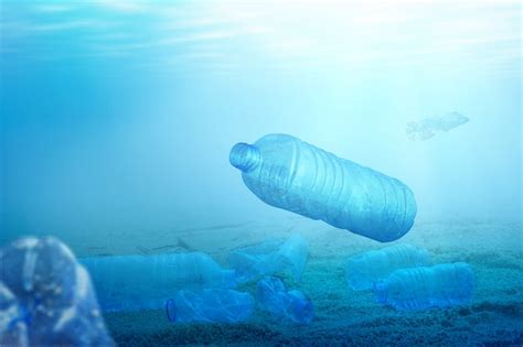 Premium Photo Underwater View With A Plastic Bottle On The Ocean
