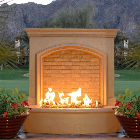 American Fyre Designs 46 Inch Outdoor Natural Gas Small Firefall Cafe