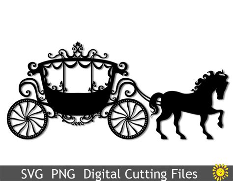 Svg Vintage Carriage Horse Cutting File For Vinyl Transfer Etsy