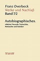 9783476016157: Franz Overbeck: Werke und Nachlaß: Band 7/2 ...