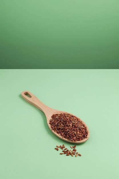 Premium Photo Germinated Brown Rice Gaba Rice In Wooden Spoon On