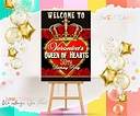 QUEEN BIENVENIDO SIGN Queen of Hearts cumpleaños signo de - Etsy España