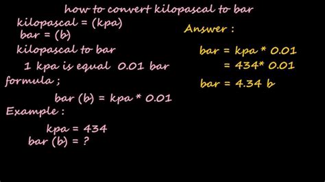 How To Convert Kilopascal To Bar Youtube