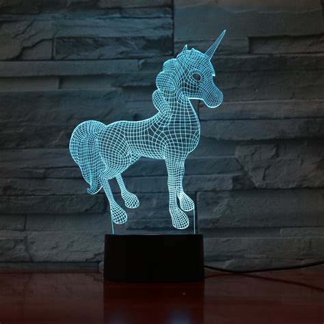 Unicorn 3d Optical Illusion Led Lamp Hologram The 3d Lamp